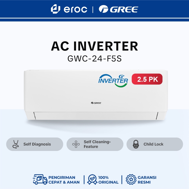 Gree Inverter GREE AC Inverter F5S Series - Inverter 2.5 PK - GWC-24F5S - With Smart ...