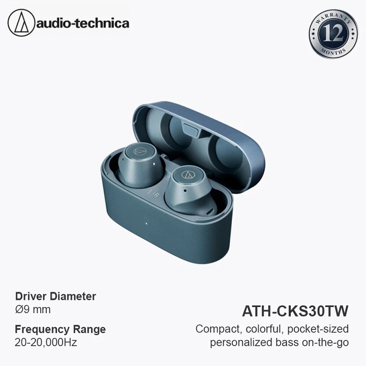 Audio-Technica ATH-CKS30TW True Wireless Headphones - Blue