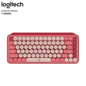 Logitech POP Keys Keyboard Wireless Mechanical Compact Emoji Keys - Red ...